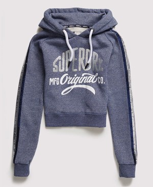 Superdry Classic Boutique Original Női Kapucnis Pulóver Sötétkék | SQXMK2190